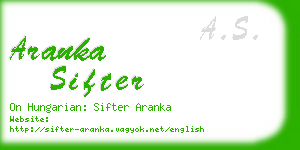 aranka sifter business card